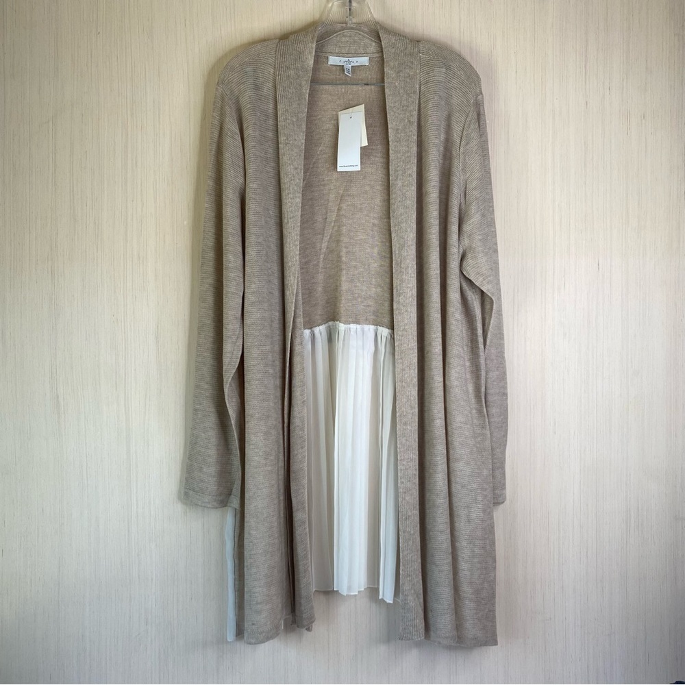 NWT Fever Light Weight Sweater Cardigan Sheer Pleated Back Women’s 2X